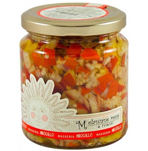 Melanzane rosse a filetti sott'olio