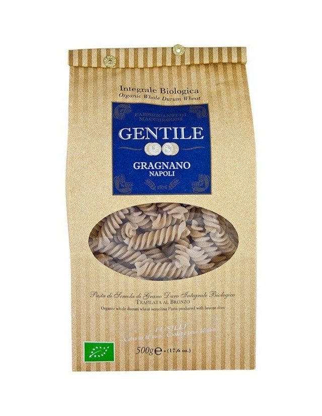 Fusilli integrali a lenta essiccazione del pastificio Gentile di Gragnano