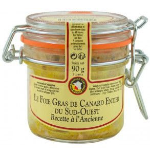 Fegato grasso intero d'anatra conservato in vasetto di vetro, originale francese