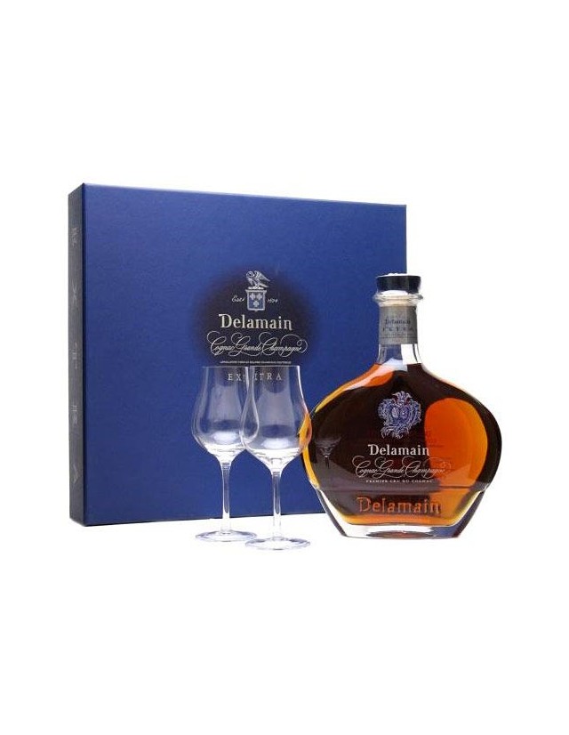Cognac Delamain Extra in confezione regalo con 2 calici