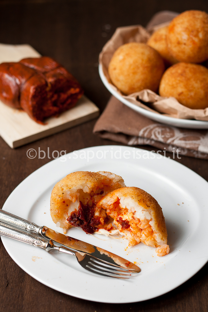 Arancine con cuore di nduja calabrese