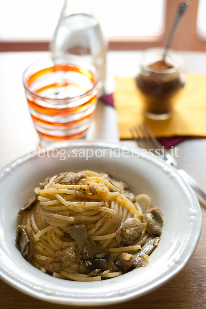 Spaghetti Bottarga e Carciofi